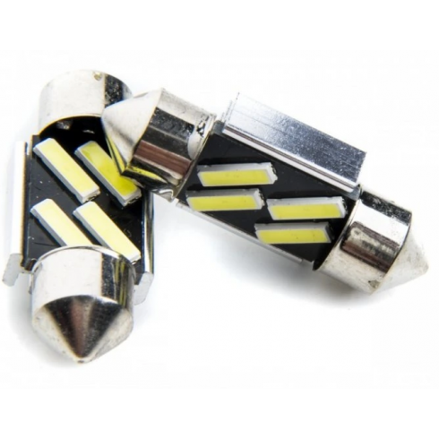 ΛΑΜΠΕΣ LED ΣΩΛΗΝΩΤΗ 31mm 4 SMD ΛΕΥΚΗ - 6000K, ΣΕΤ