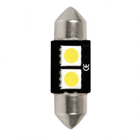 ΛΑΜΠΑ LED ΣΩΛΗΝΩΤΗ 31mm 2 SMD CAN BUS ΛΕΥΚΗ - 6000K, ΤΕΜΑΧΙΟ