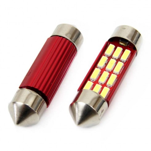 ΛΑΜΠΑ LED ΣΩΛΗΝΩΤΗ 39mm CANBUS ΛΕΥΚΗ - 5600K, ΣΕΤ