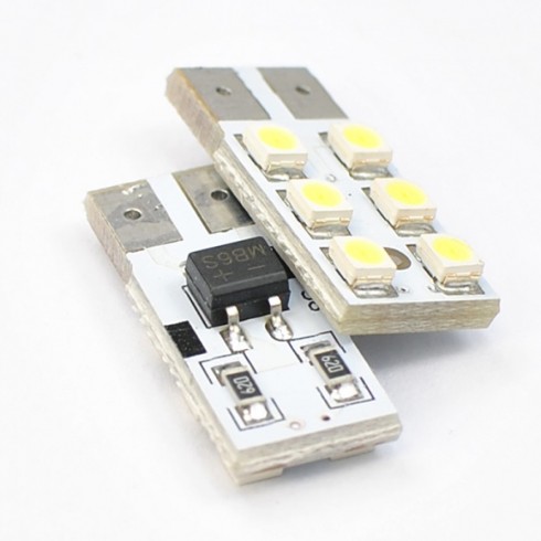 T10 LED ΛΑΜΠΑ 6 SMD CANBUS 6000K - ΛΕΥΚΟ, ΣΕΤ