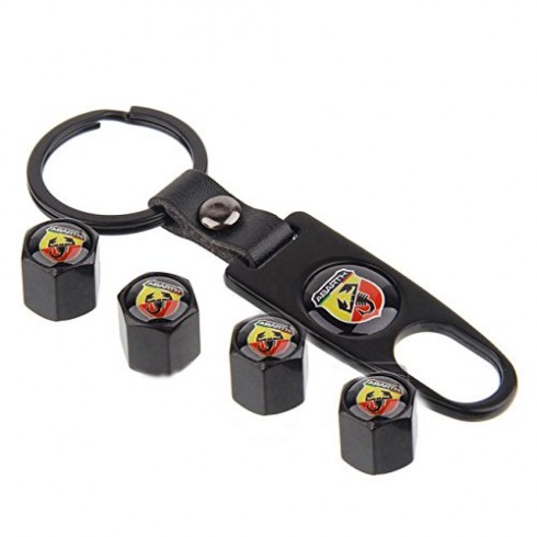 ABARTH ΒΑΛΒΙΔΕΣ ΑΕΡΑ ΤΡΟΧΩΝ ΜΕΤΑΛΛΙΚΕΣ, ΜΑΥΡΕΣ, ΣΕΤ 4 ΤΕΜΑΧΙΩΝ + ΜΠΡΕΛΟΚ