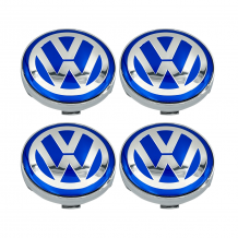 VOLKSWAGEN ΚΑΠΑΚΙΑ ΚΕΝΤΡΟΥ ΖΑΝΤΑΣ 60x58mm, ΜΠΛΕ/ΑΣΗΜΙ, 4 ΤΕΜΑΧΙΑ