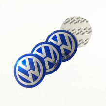 VOLKSWAGEN ΑΥΤΟΚΟΛΛΗΤΑ ΚΕΝΤΡΟΥ ΖΑΝΤΑΣ 56mm, ΜΠΛΕ, 4ΤΕΜΑΧΙΑ
