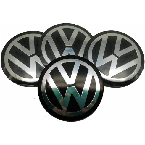 VOLKSWAGEN ΑΥΤΟΚΟΛΛΗΤΑ ΚΕΝΤΡΟΥ ΖΑΝΤΑΣ 56mm, ΜΑΥΡΑ, 4ΤΕΜΑΧΙΑ