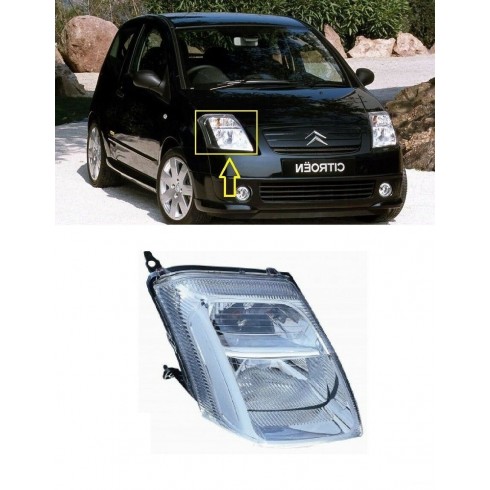 CITROEN C2 03-08 ΦΑΝΟΣ ΕΜΠΡΟΣ ΗΛΕΚΤΡ (MARELLI) - ΔΕΞΙ