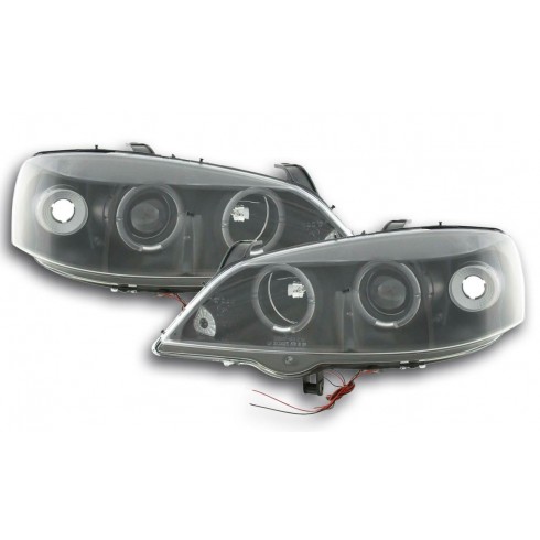 OPEL ASTRA G '97-'04 ΕΜΠΡΟΣ ΦΑΝΑΡΙΑ ANGEL EYES ΣΕΤ - ΜΑΥΡΑ