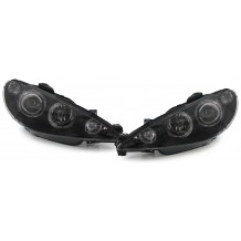 PEUGEOT 206 '98-KAI META, ΕΜΠΡΟΣ ΦΑΝΑΡΙΑ ANGEL EYES - ΜΑΥΡΑ