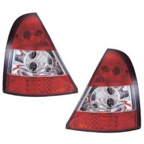 RENAULT CLIO '01-'06 ΠΙΣΩ ΦΑΝΑΡΙΑ LED ΚΟΚΚΙΝΟ/ΛΕΥΚΟ, ΣΕΤ