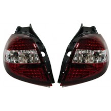RENAULT CLIO '05-'09 ΠΙΣΩ ΦΑΝΑΡΙΑ LED - ΚΟΚΚΙΝΟ/ΛΕΥΚΟ, ΣΕΤ