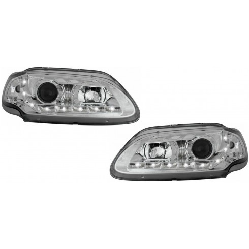 RENAULT MEGANE '96-'99 LED DRL LOOK ΕΜΠΡΟΣ ΦΑΝΑΡΙΑ, ΧΡΩΜΙΟ, ΣΕΤ
