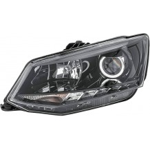 SKODA FABIA '14-'18 ΦΑΝΟΣ ΕΜΠΡΟΣ ΗΛΕΚΤΡΙΚΟΣ (H7/H7) ΜΕ ΦΩΣ ΗΜΕΡΑΣ LED (HELLA) ΟΔΗΓΟΥ