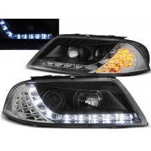 VW PASSAT '00-'04 ΕΜΠΡΟΣ ΦΑΝΑΡΙΑ LED DRL LOOK, ΜΑΥΡΑ, ΣΕΤ