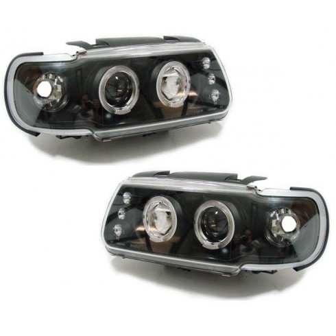 VW POLO '94-'99 ΕΜΠΡΟΣ ΦΑΝΑΡΙΑ ANGEL EYES,ΜΑΥΡΑ, ΣΕΤ