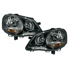 VW POLO 9N3  '05-'09 ΕΜΠΡΟΣ ΦΑΝΑΡΙΑ GTI LOOK ΣΕΤ - ΜΑΥΡΑ